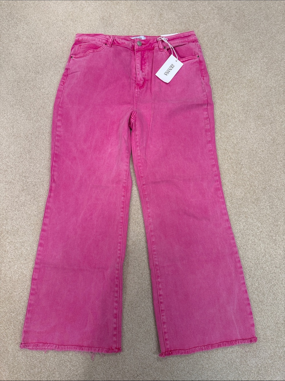 Zenana Pink Wide-Leg Jeans